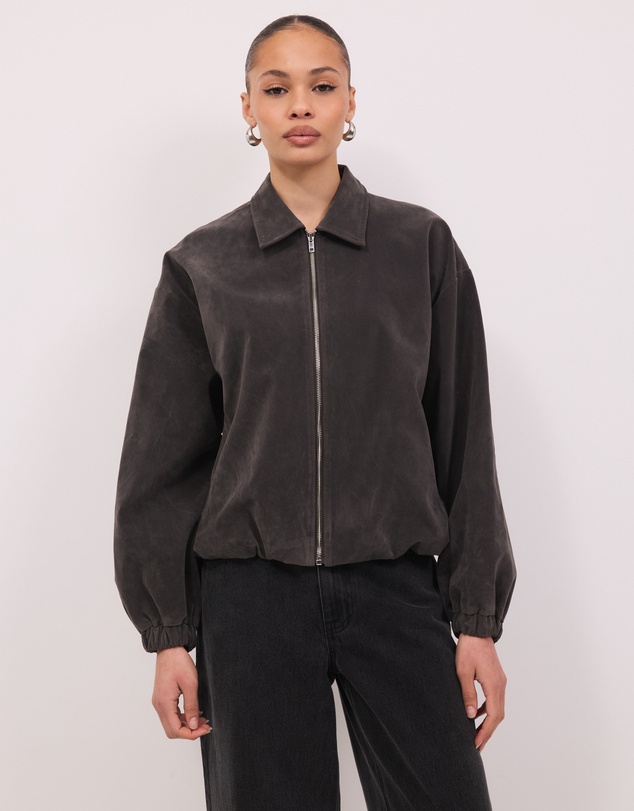 Calli - Hayden Faux Suede Bomber Jacket