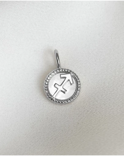 Wanderlust + Co - Sagittarius Zodiac Mother of Pearl 925 Sterling Silver Pendant