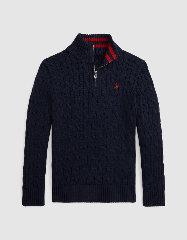 Polo Ralph Lauren - Cable-Knit Cotton Quarter-Zip Sweater - Teens