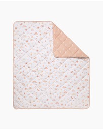 Living Textiles - Reversible Organic Quilted Cot Comforter- Bohemian Bliss