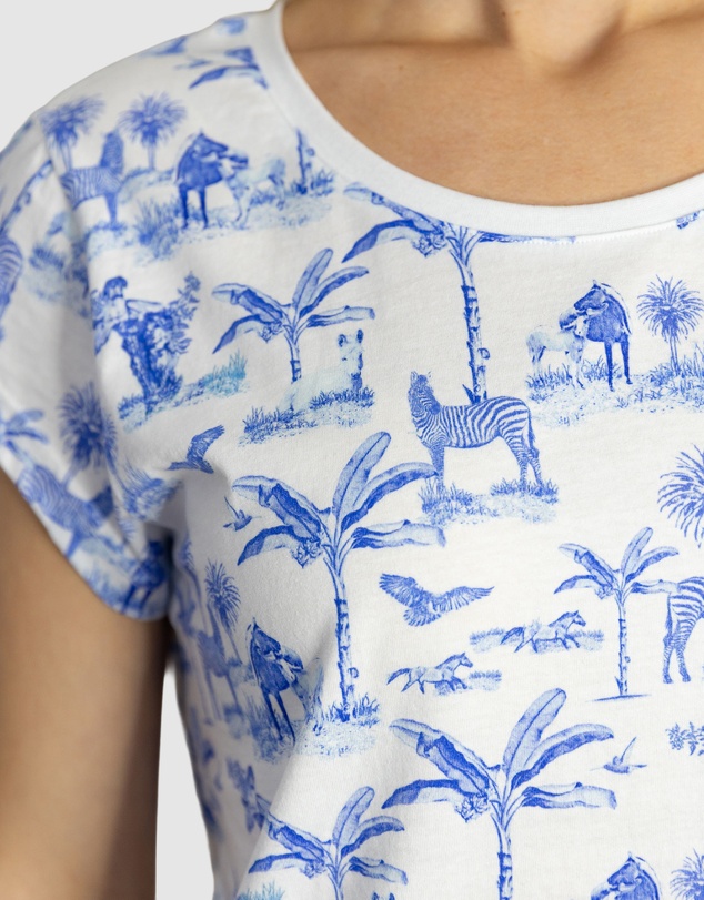 Sant And Abel - Women's Skydog Toile Blue Jersey Short PJ Set