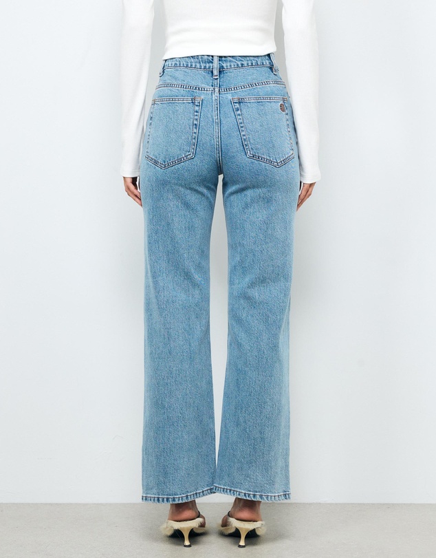 AERE - High Rise Stretch Straight Jeans
