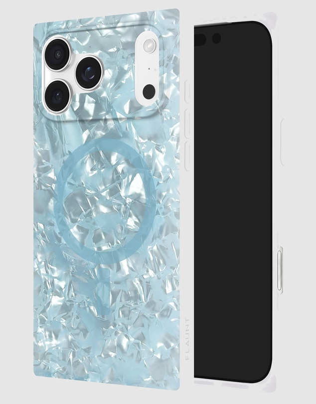 Flaunt - Flaunt Square Icy Blue Pearl MagSafe Case for iPhone 17 Pro Max