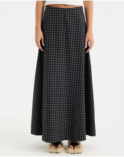 Calli - Alma Check Maxi Skirt