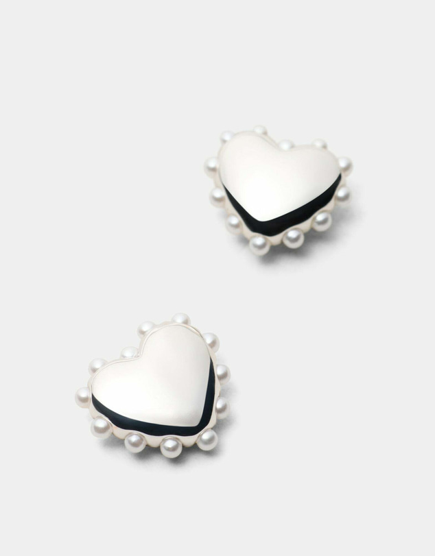 MIMCO - Adore Heart Stud Earrings - Silver
