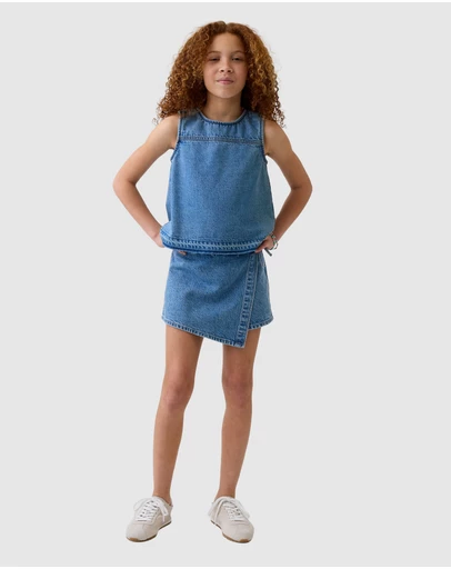 GAP - Denim Wrap Skort - Teens