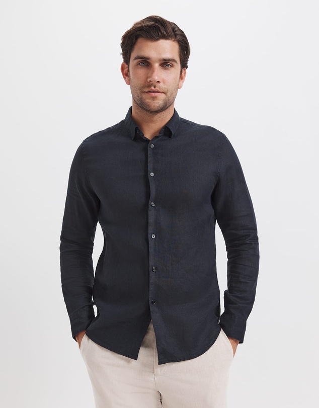 SABA - Anderson Long Sleeve Classic Linen Shirt