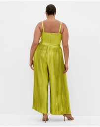 City Chic - Palazzo Pleat Jumpsuit