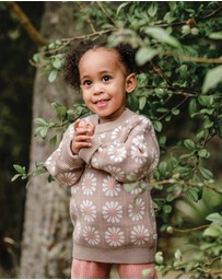Kynd Baby - Knit Jumper in Grid Floral