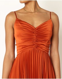 Petal & Pup - Naira Pleated Maxi Dress - Sunset Orange
