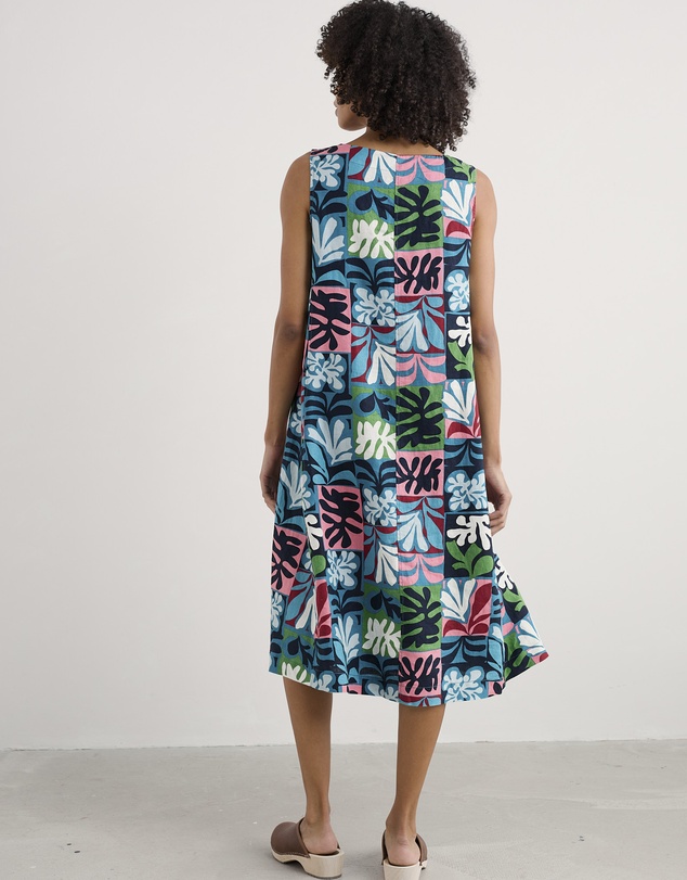 Seasalt - Seasalt Cornwall Collage Seaweed Mid Teal Cresting Waves Dress
