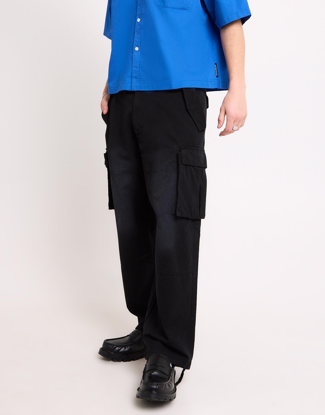 Black Noise White Rain - Systems Ripstop Cargo Pants