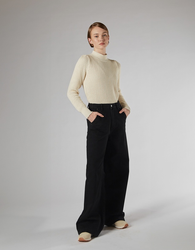 DRICOPER DENIM - Mila Black Mid Rise Palazzo Jeans