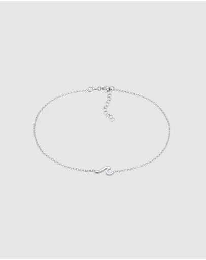 Elli Jewelry - Wave Charm Anklet in 925 Silver