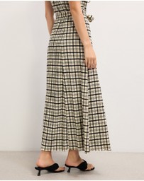 The Fated - Adela Check Collared Maxi Dress
