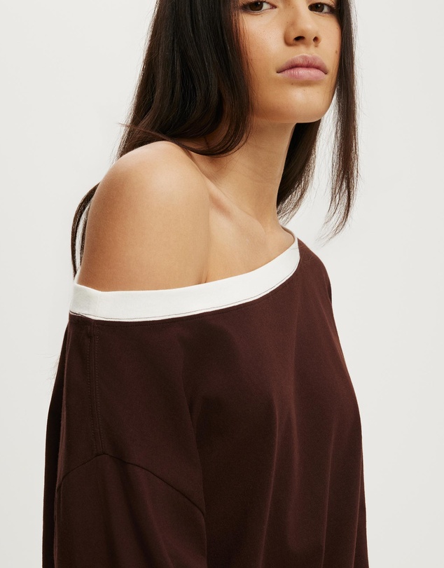 Cotton On - Boxy Off Shoulder Long Sleeve