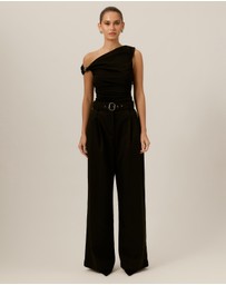 Tussah - Nora Belted Pleated Wide Leg Pants