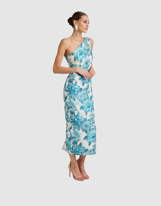 Romance by Honey and Beau - Seanna One Shoulder Midi Dress