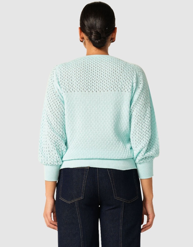 SACHA DRAKE - 3/4 Sleeve Ripple Knit Top