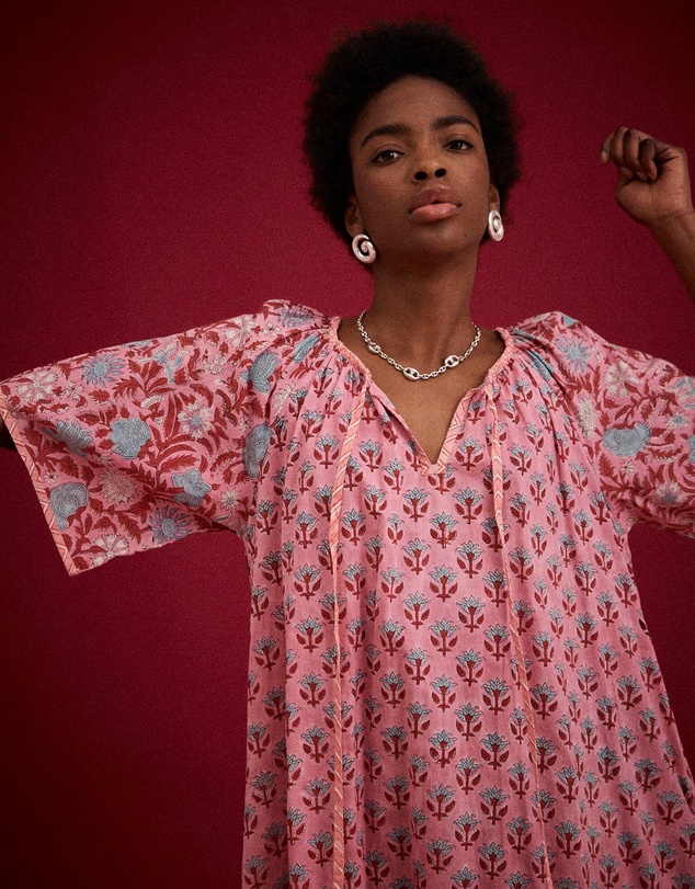 KINGA CSILLA - Kamala Block Print Primavera Maxi Dress