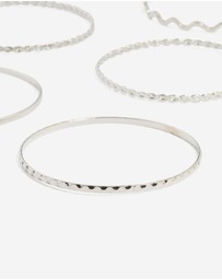 Lovisa - Silver Rope & Textured Bangles 10-Pack
