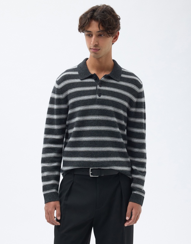 AERE - Stripe Wool Polo