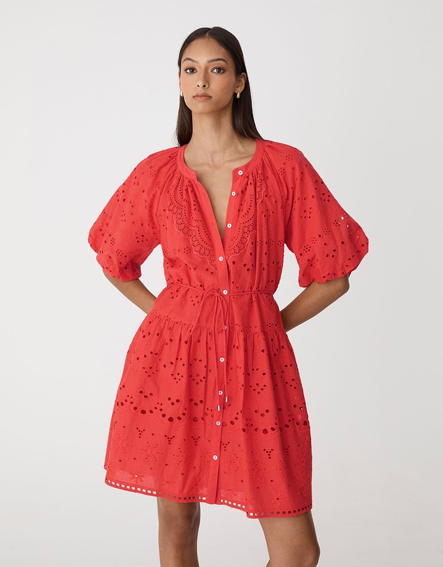 Forcast - Lola Broderie Tiered Dress