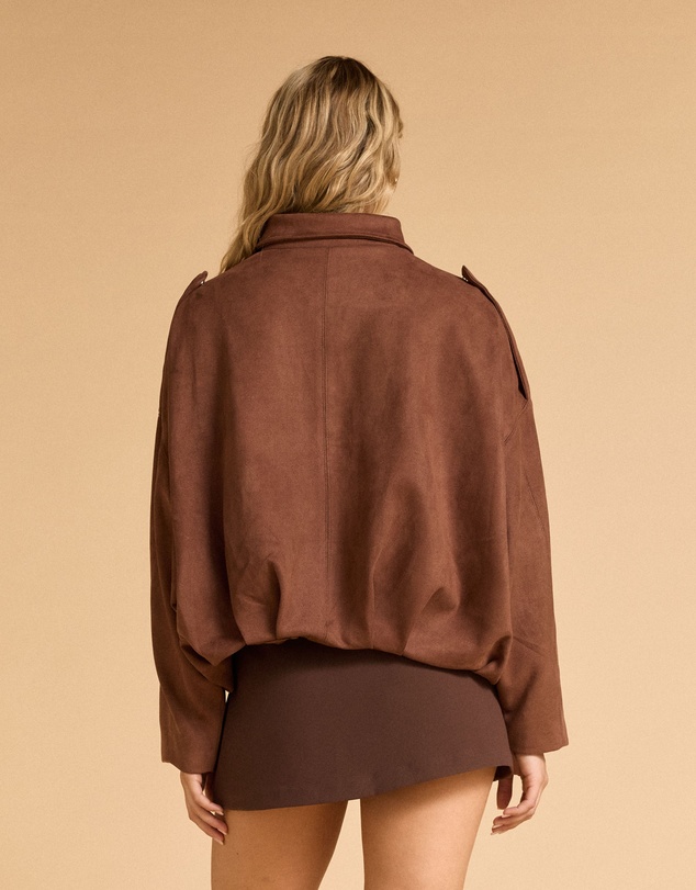 MVN - Faux Suede Bomber Jacket