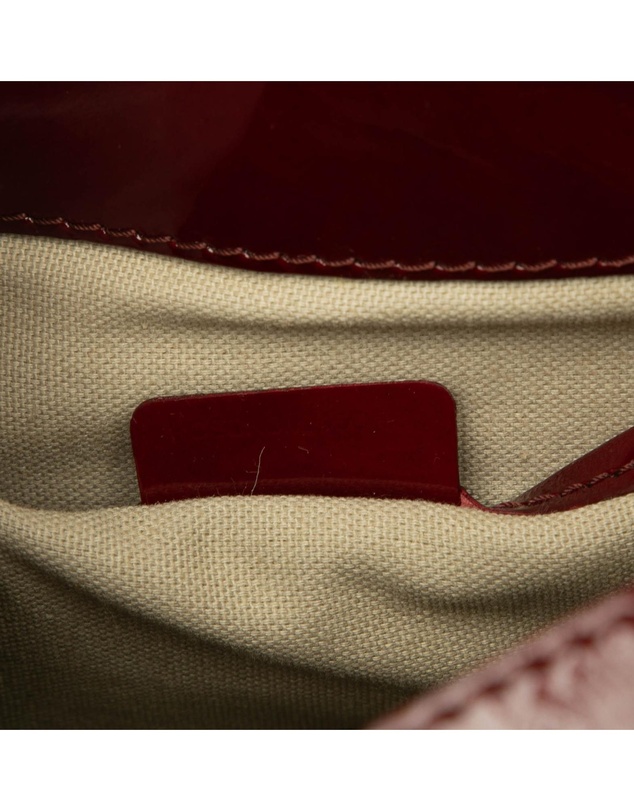 Pre-Loved by Azura Reborn - Pre-Loved Patent Trimmed House Check Coated Canvas Hearts Pilgrim Satchel