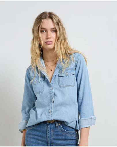 DRICOPER DENIM - Valiant Sunbleach Denim Shirt