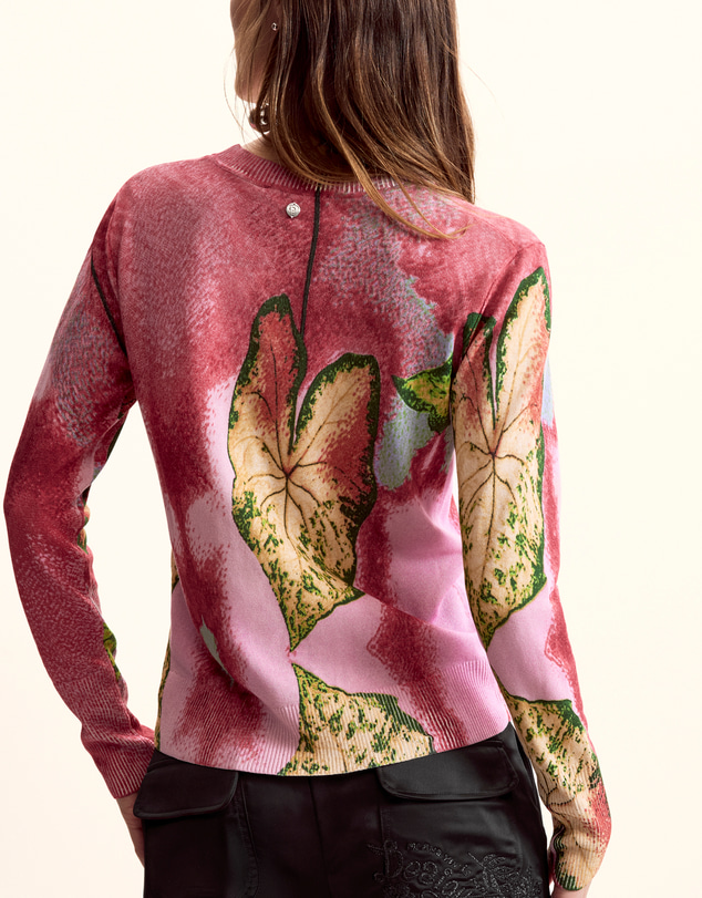 Desigual - Lightweight sweater with leaves