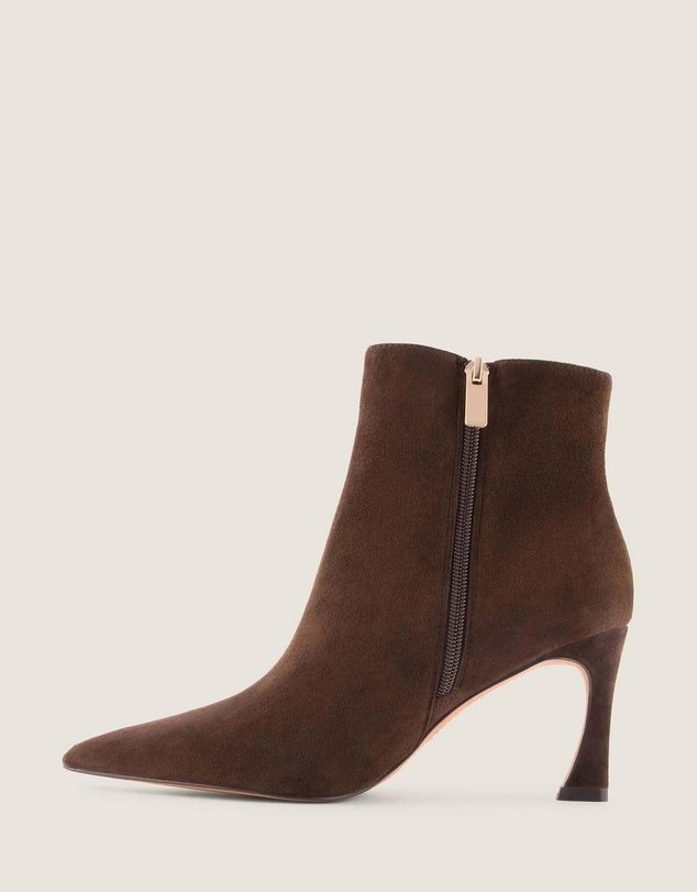 Shelly Shen - Channing Heel Ankle Boots Brown Suede