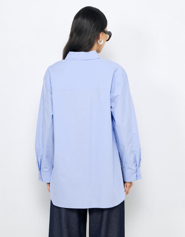 Revibe - Repaired AERE Freya Oversized Organic Cotton Shirt - AU 10