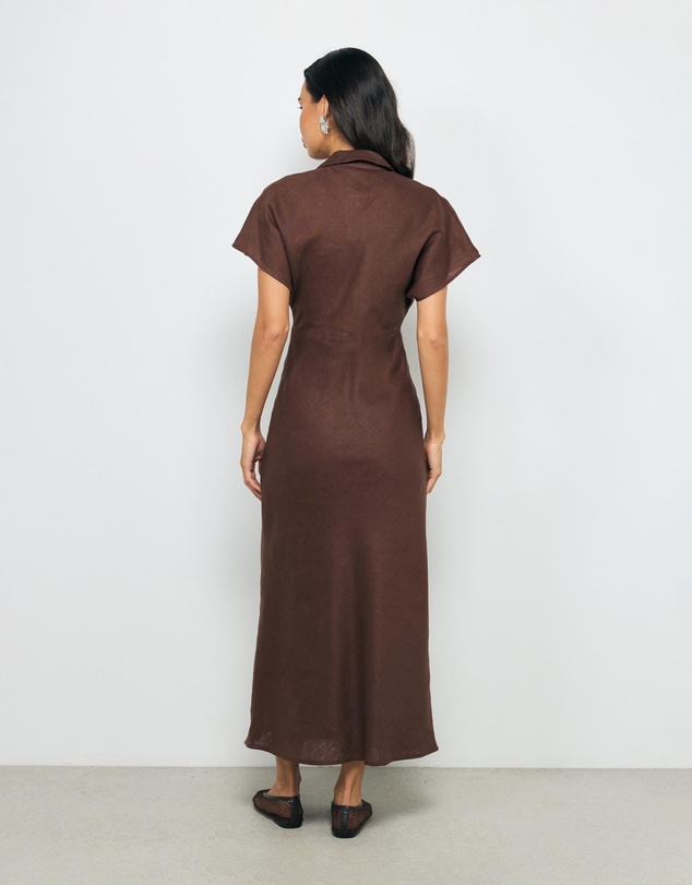 AERE - Evelina Linen Midi Dress