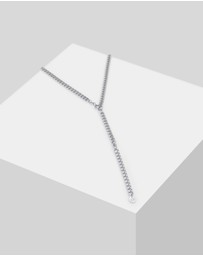 Elli Jewelry - Necklace Curb Y-Chain Layerlook Adjustable in 925 Sterling Silver