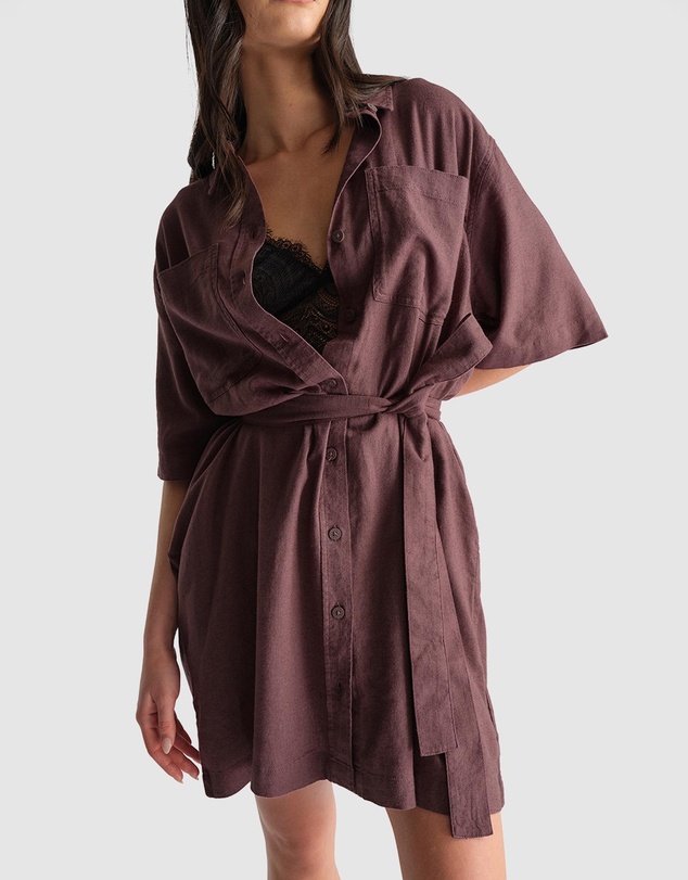 Decjuba - D-Luxe Linen Blend Short Dress