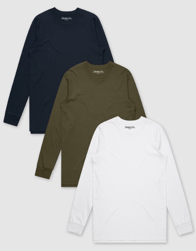 Vacancy Co - 3-Pack Vacant Long Sleeve Tee