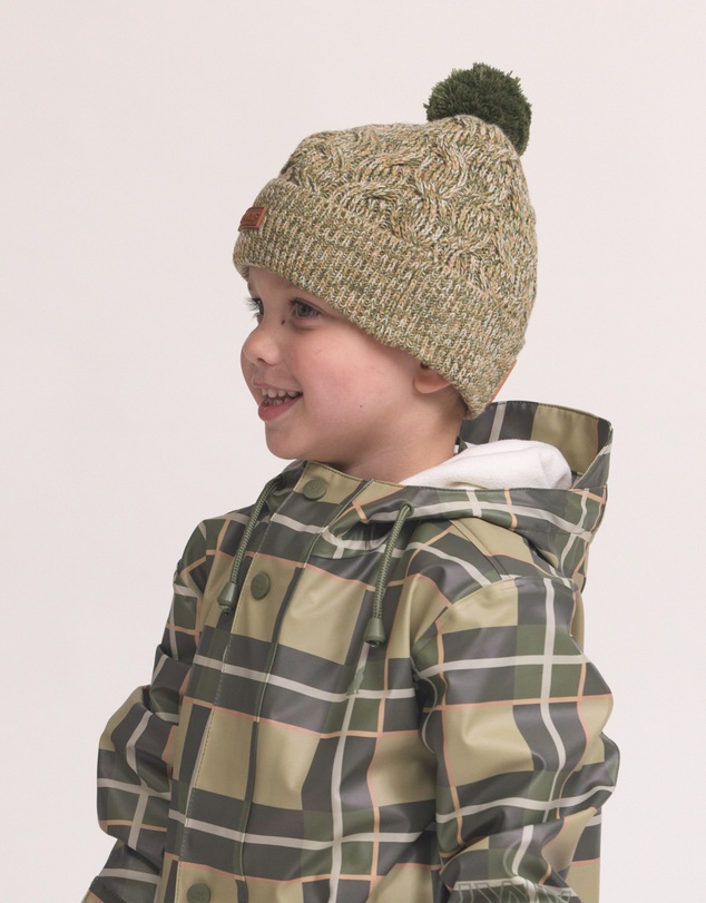 Crywolf - POM POM BEANIE Olive Speckle