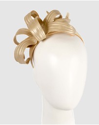 Max Alexander - Leather Leafs Gol Headband Fascinator