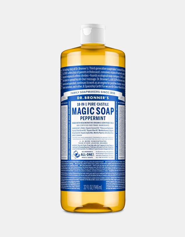 Dr Bronner's - Pure Liquid Castile Soap Peppermint 946ml