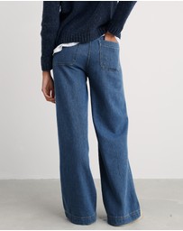 Seasalt - Seasalt Cornwall Blue Sennen Cove Wide Leg Jeans