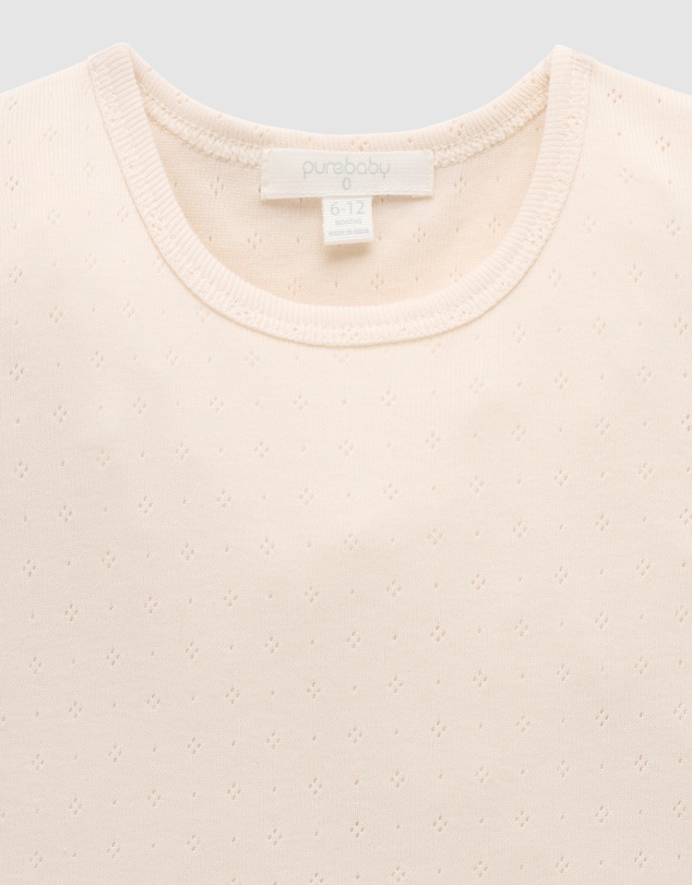 Purebaby - Pointelle Short Sleeve Tee-Kids-Babies