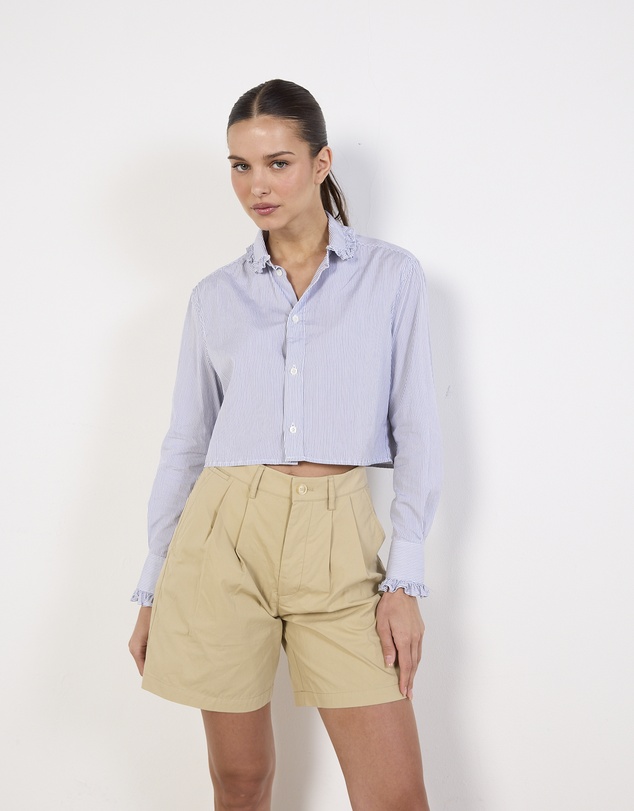 Cirkular - Pre-Loved - Celine Striped Crop Shirt