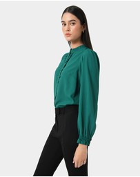 Forcast - Emilie Ruffle Long Sleeve Blouse
