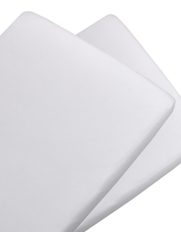 Living Textiles - 2pk Bedside Bassinet Fitted Sheet - Jersey/White