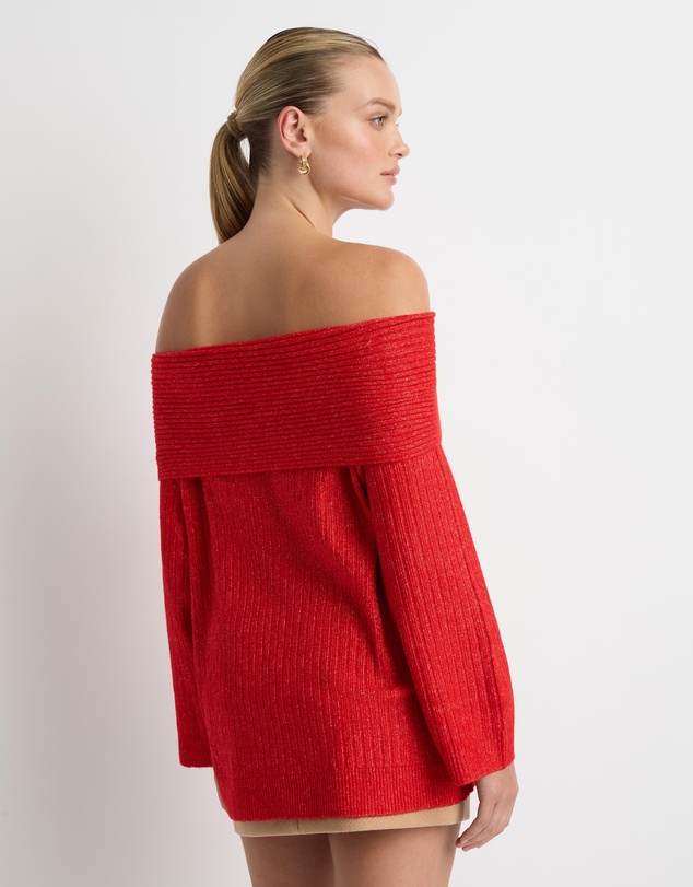 Dazie - Romee Off The Shoulder Knit Jumper