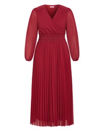 City Chic - Plus size Georgina Pleat Maxi Dress - sienna