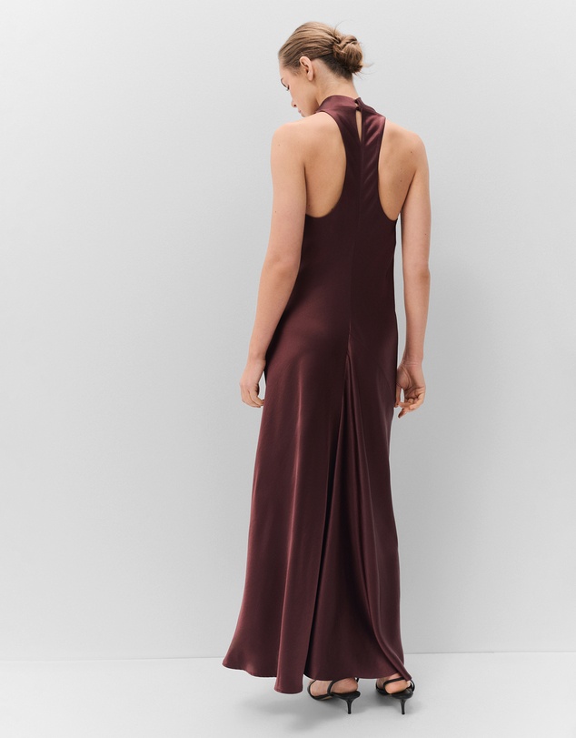 UNISON - Satin Halter Maxi Dress