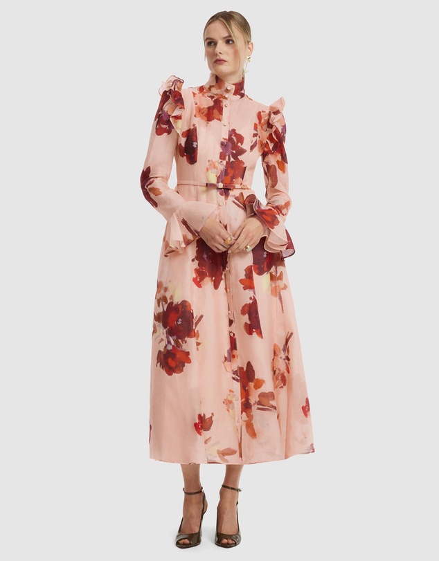 LEO LIN - Katrina Butterfly Sleeve Midi Dress