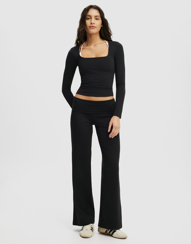 Cotton On Body Active - Ultra Soft Square Neck Long Sleeve Top